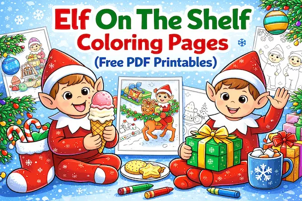 Elf On The Shelf Coloring Pages (Free PDF Printables)