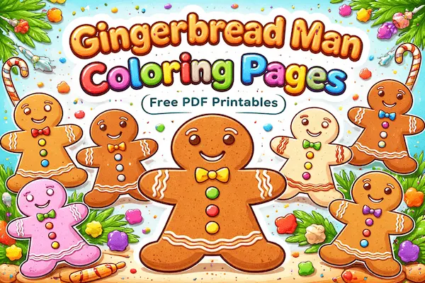 Gingerbread Man Coloring Pages (Free PDF Printables)