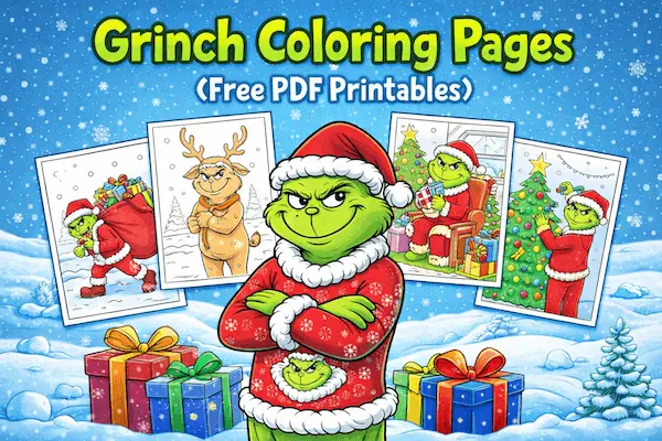 Grinch Coloring Pages (Free PDF Printables)