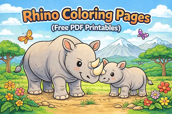 Rhino Coloring Pages