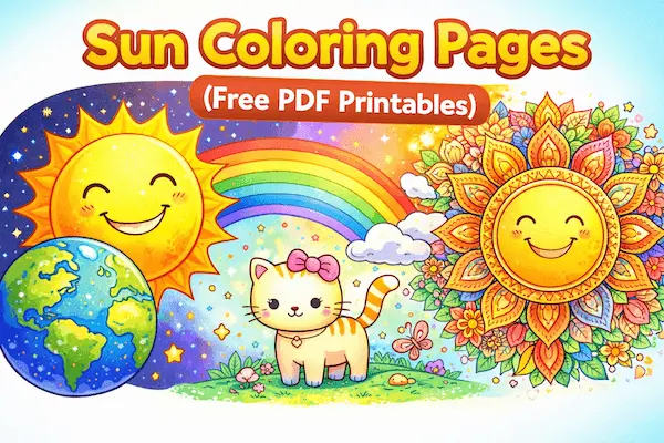 Sun Coloring Pages (Free PDF Printables)